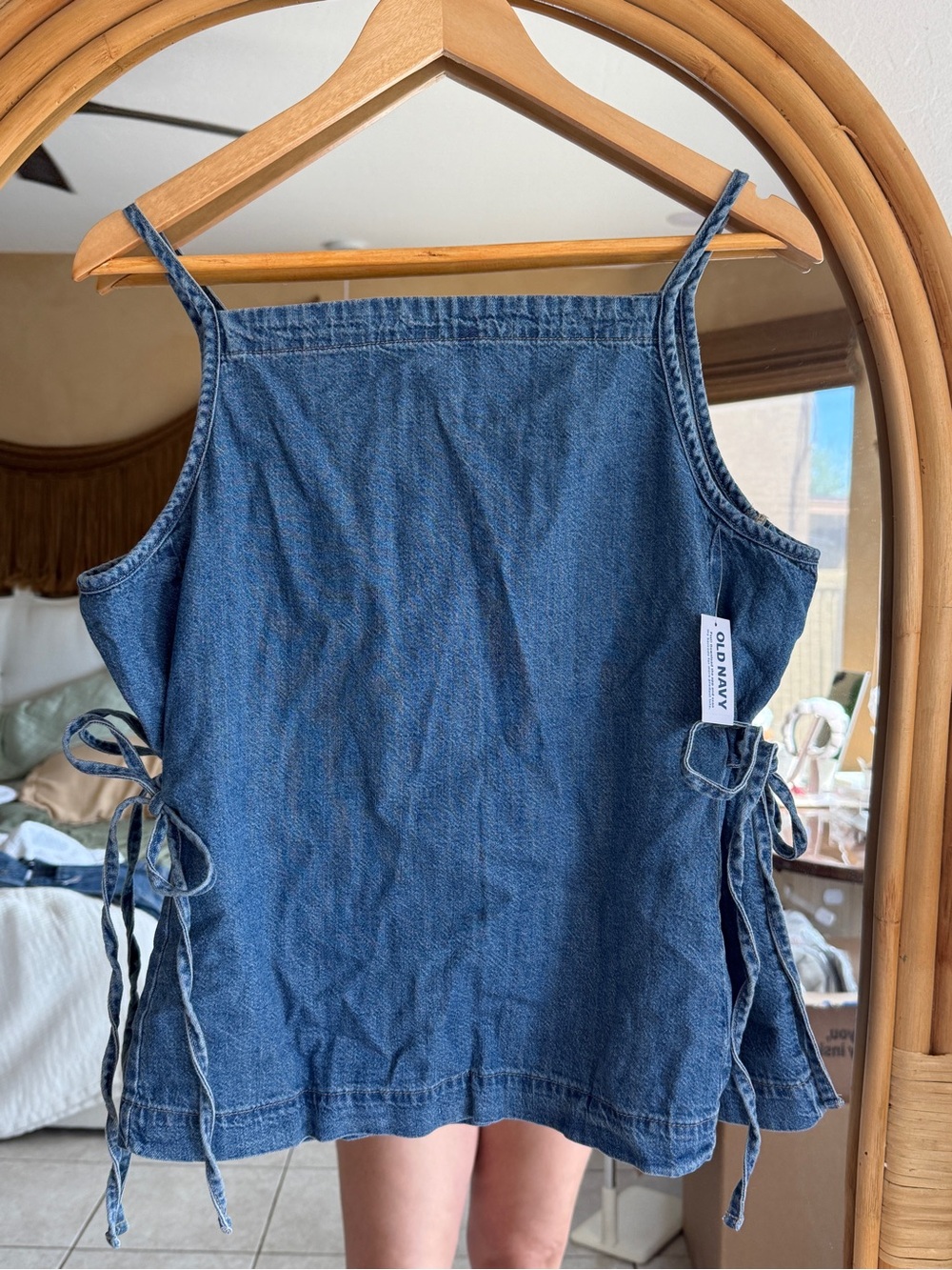 Old Navy Blue Denim Tie-Side Cami
